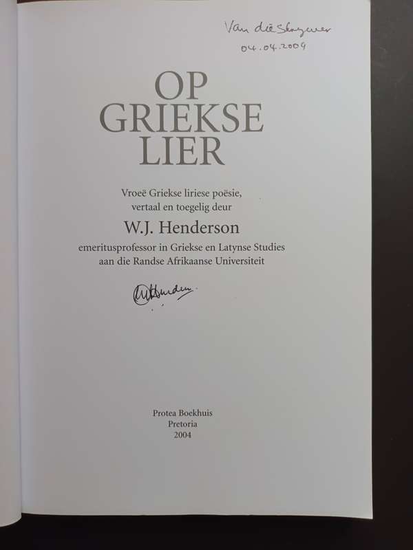 OP GRIEKSE LIER / W.J. HENDERSON