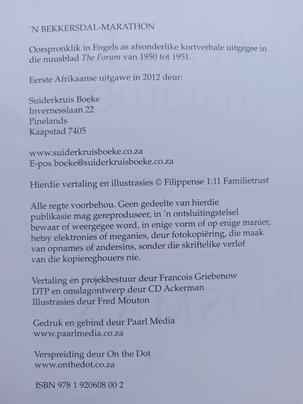 `n Bekkersdal-Marathon en ander Voorkamer stories / Herman Charles Bosman