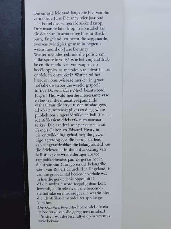 Die Onuitwisbare Merk / Jurgen Thorwald