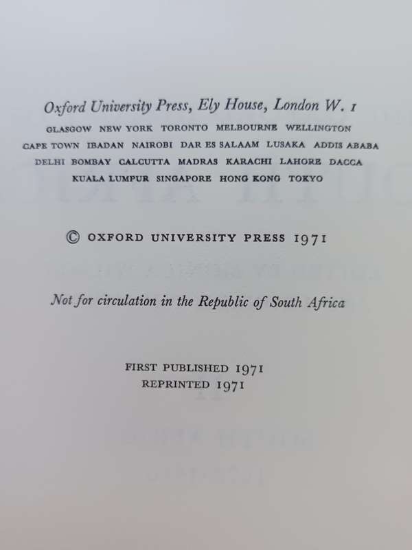The Oxford History of South Africa II S.A. 1870-1966 / Edited: Monica Wilson & Leonard Thompson