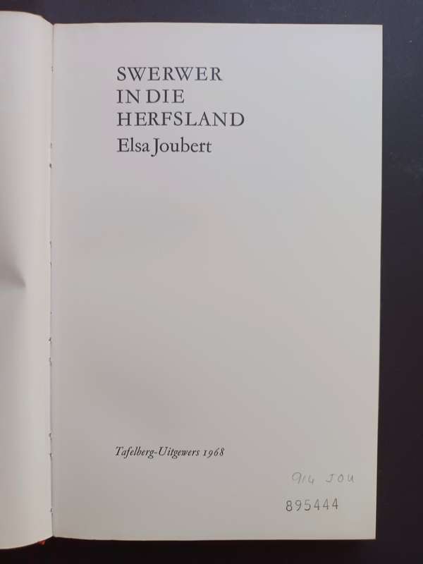 Swerwer in die Herfsland / Elsa Joubert