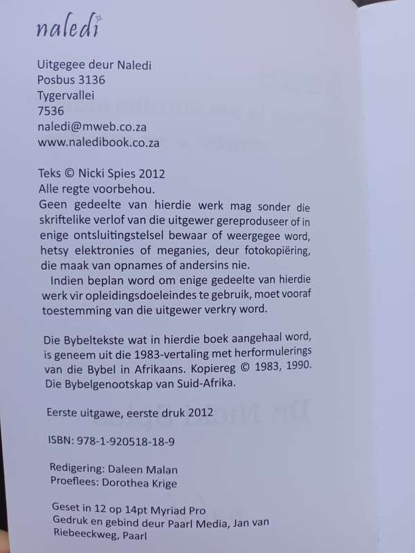 Seks: Nou wat is die eintlike storie? intimiteit in ons verhoudings / Dr. Nicki Spies