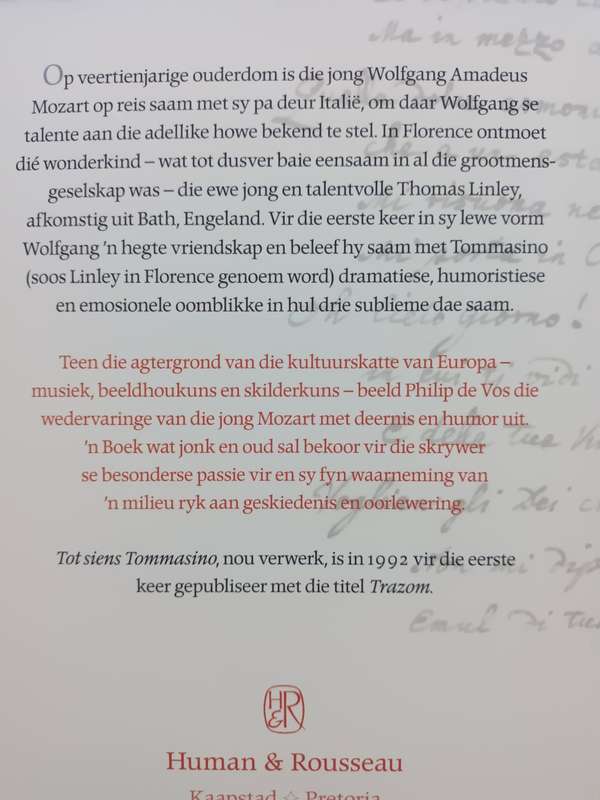 Tot Siens Tommasino / Philip de Vos
