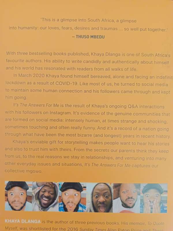 It`s The Answers For Me / Khaya Dlanga