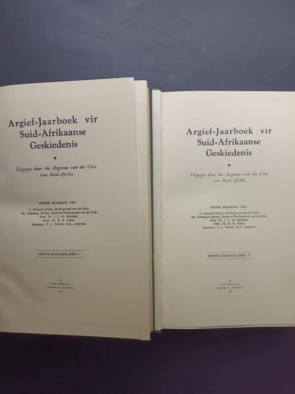 Argief-Jaarboek vir S A Geskiedenis - Archives Year Book for S. A. History 1938 Deel 1 & 2
