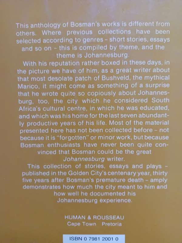 Bosman`s Johannesburg / Stephen Gray