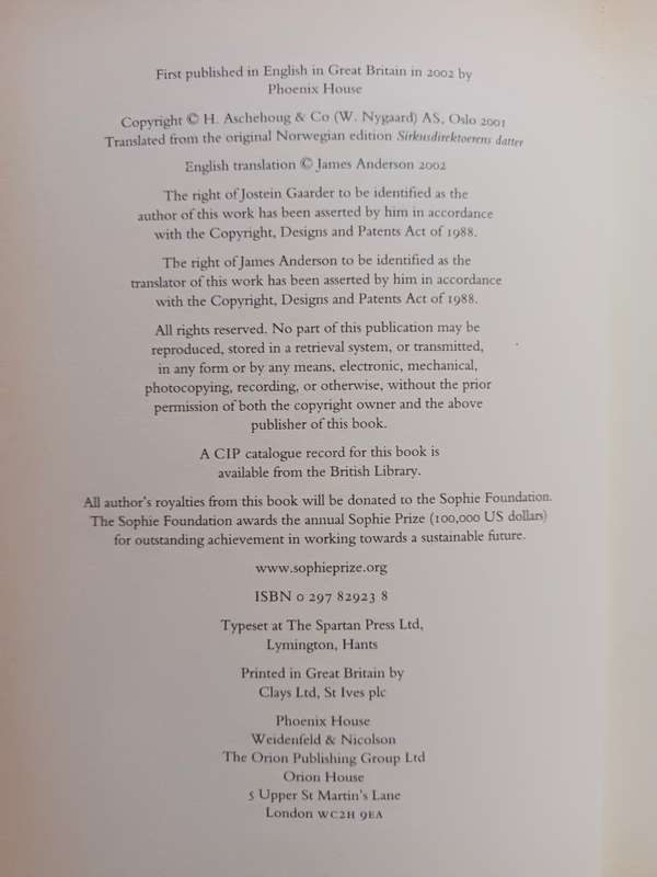 The Ringmaster`s Daughter / Jostein Gaarder