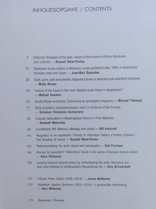 Tydskrif vir Letterkunde - 51 (2) 2014  Vierde reeks