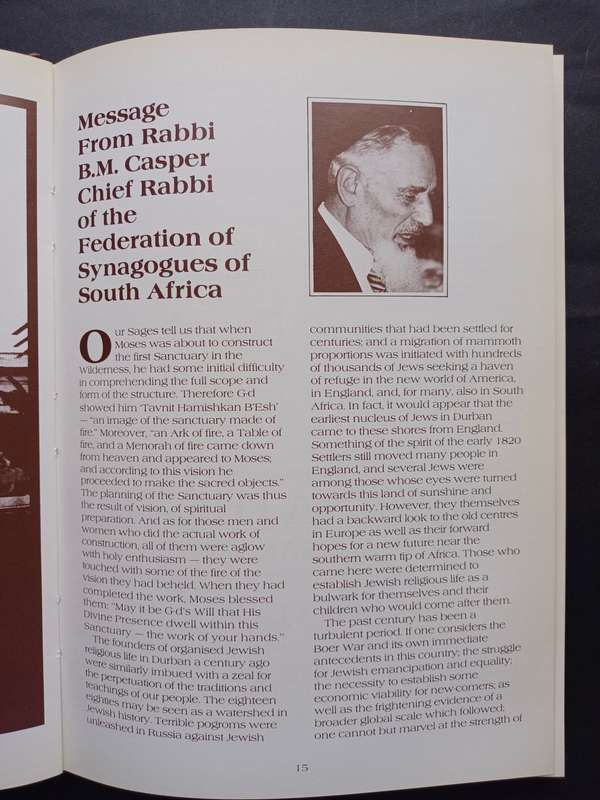 The Durban United Hebrew Congregation Centenary 1884-1984