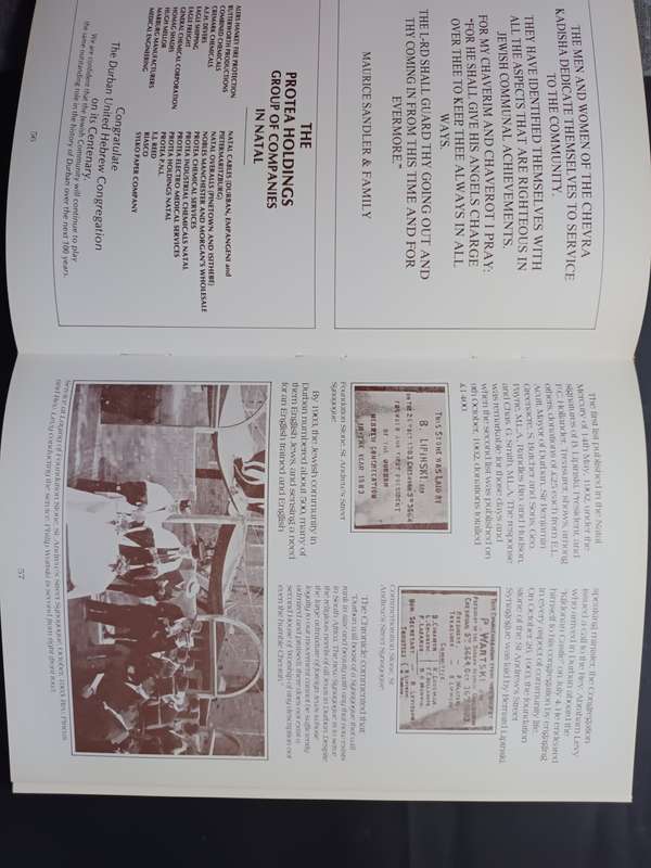 The Durban United Hebrew Congregation Centenary 1884-1984
