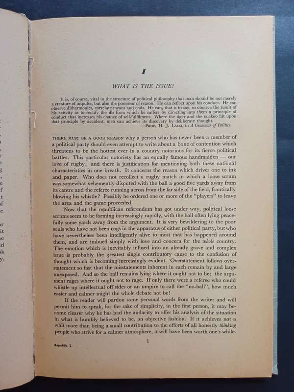 THE REPUBLIC - a reasoned view / G. A. Coetzee