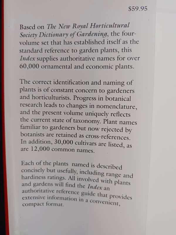 Index of Garden Plants/ Mark Grifftths