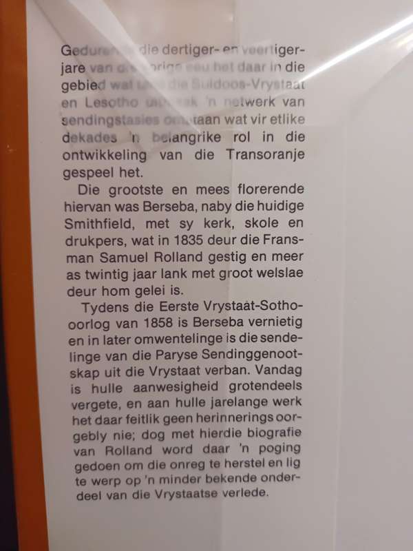 SAMUEL ROLLAND: pionier van die sending in die Vrystaat 1801-1873 / Frantz Balfet