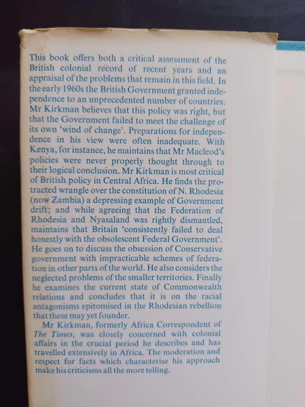 Unscrambling an Empire: A Critique of British Colonial Policy, 1956-1966. / Kirkman, W.P.