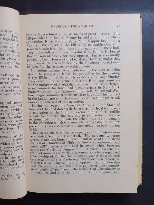 The American Jewish Year Book 5689, September 15, 1928 to October 5, 1929  Schneiderman, Harry