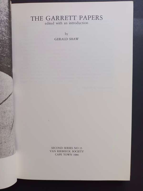 THE GARRETT PAPERS - Gerald Shaw  / Second series No. 15