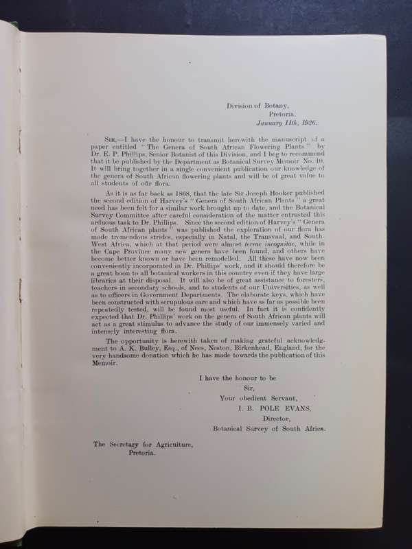 The GENERA OF SOUTH AFRICAN FLOWERING PLANTS Botanical Survey of South Africa Memoir no. 10 (1926)