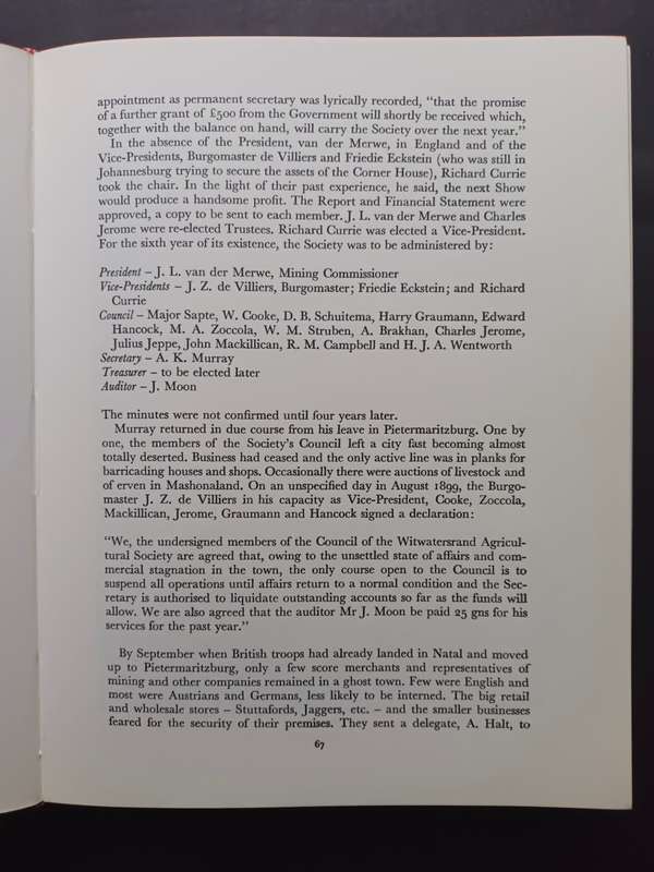 A Very Smart Medal, The Story of the Witwatersrand Agricultural Society / Thelma Gutsche