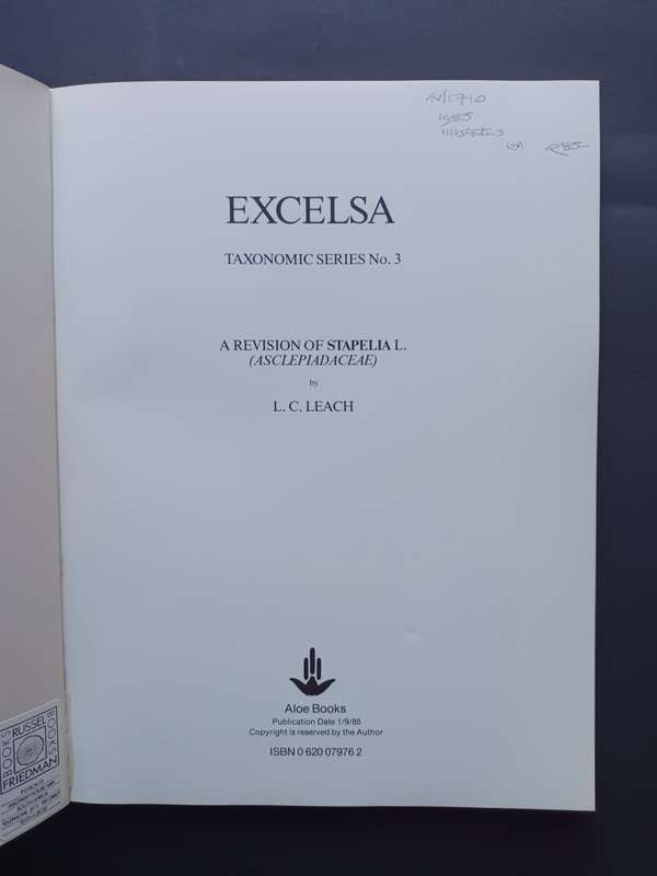 EXCELSA Taxonomic Series No 3 / Leach, L. C