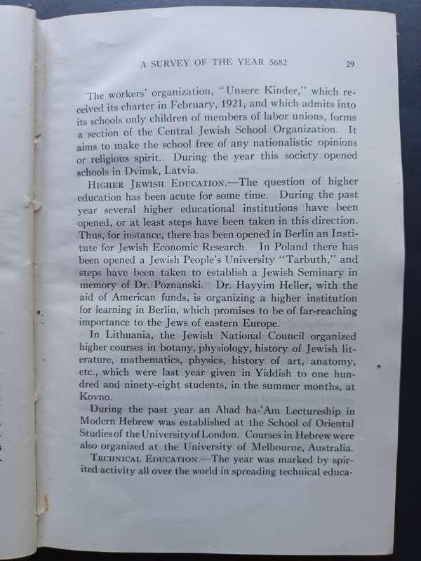 The American Jewish Year Book 5683, September 23, 1922 to September 10, 1923  Schneiderman, Harry