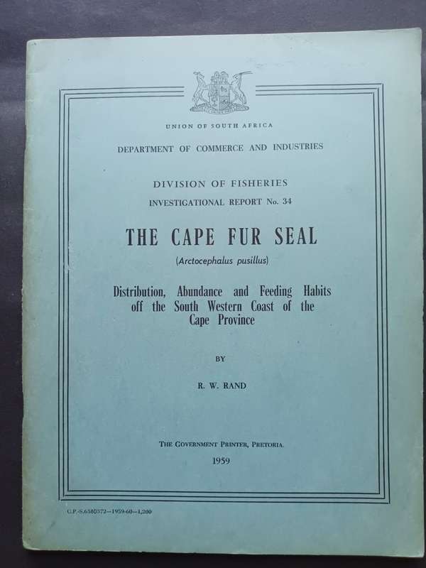 THE CAPE FUR SEAL(Arctocephalus pusillus) / R. W. Rand (1959)