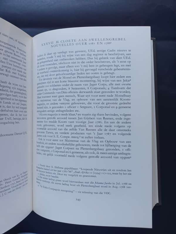 BRIEFWISSELING VAN HENDRIK SWELLENGREBEL JR OOR KAAPSE SAKE 1778-1792 / 2de reeks V.R.S 13