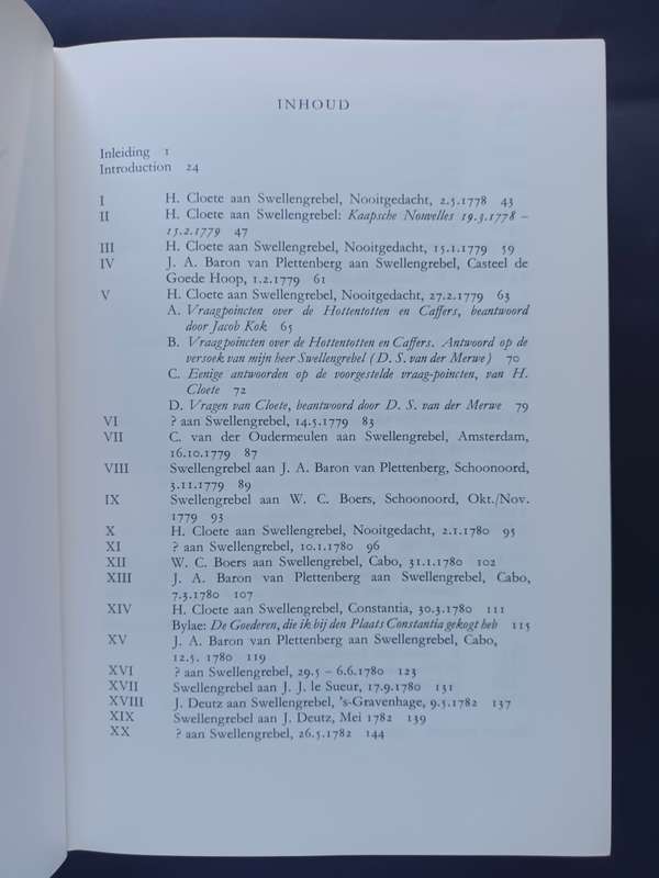 BRIEFWISSELING VAN HENDRIK SWELLENGREBEL JR OOR KAAPSE SAKE 1778-1792 / 2de reeks V.R.S 13