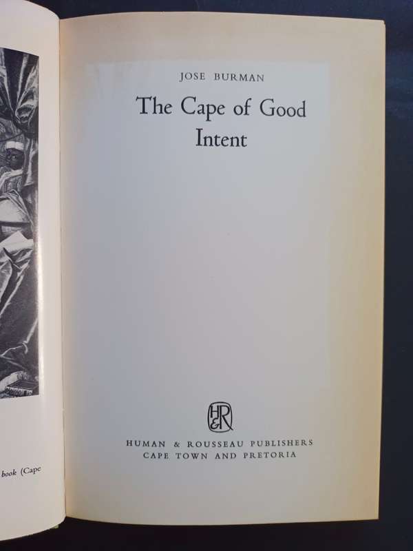 The Cape of Good Intent / Jose Burman (1st Published 1969)