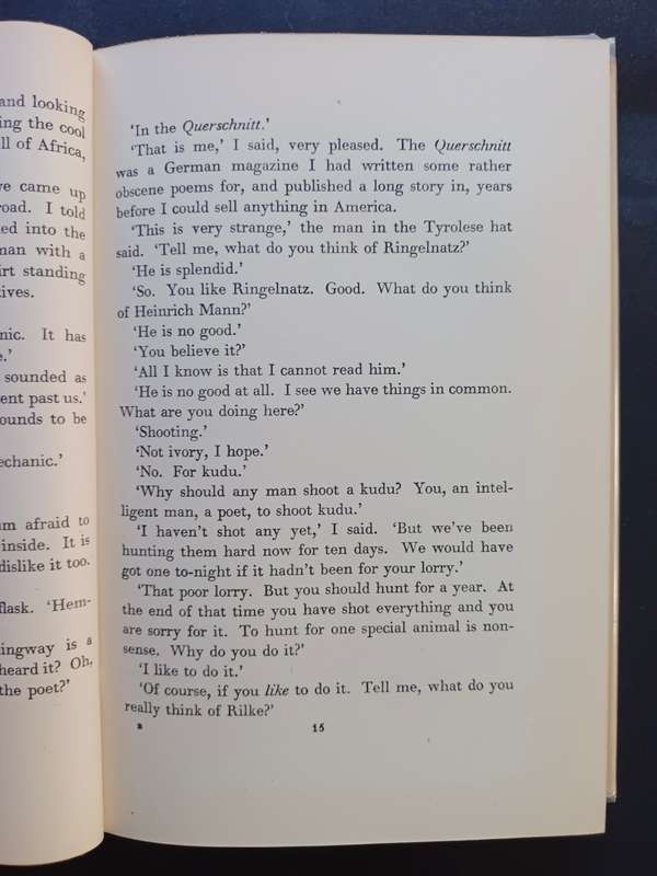 GREEN HILLS OF AFRICA / ERNEST HEMINGWAY