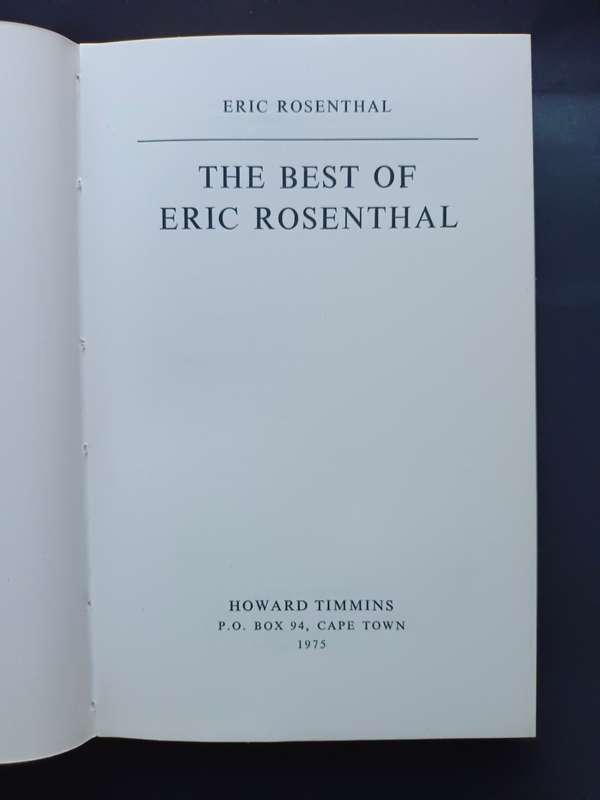 The Best of ERIC ROSENTHAL / Eric Rosenthal