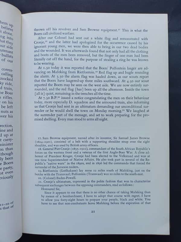 DIARY OF THE SIEGE OF MAFEKING OCTOBER 1899- MAY 1900 / 2nd Series V.R.S 11 / EDWARD ROSS