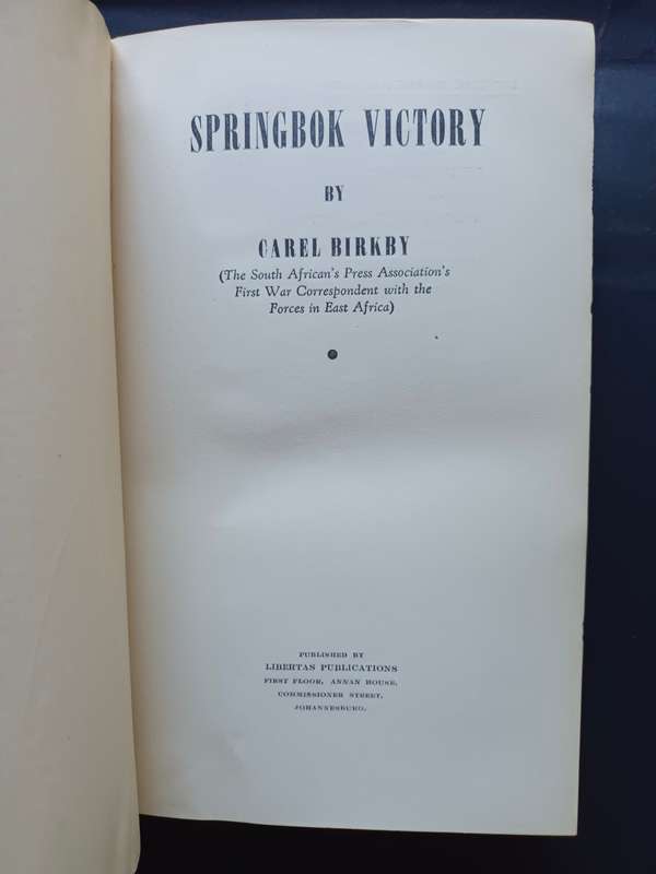 SPRINGBOK VICTORY / Carel Birkby
