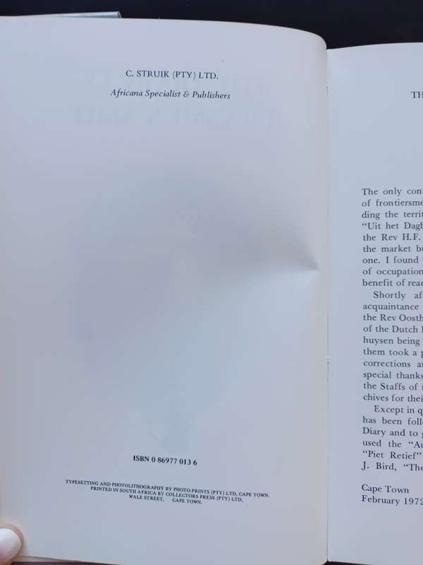 The Diary of ERASMUS SMIT: Minister to the Voortrekkers / H. F. Schoon translated by WGA Mears