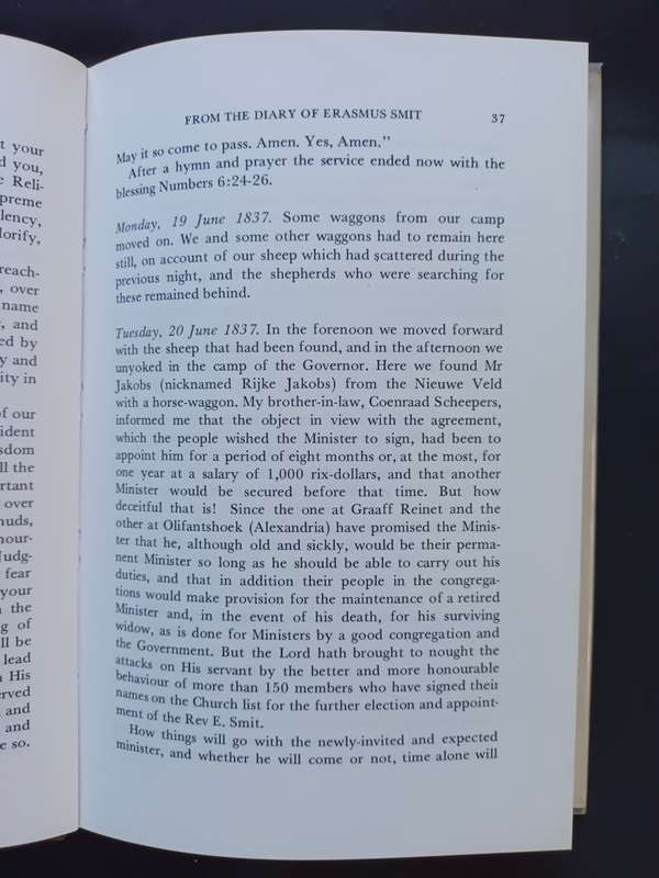 The Diary of ERASMUS SMIT: Minister to the Voortrekkers / H. F. Schoon translated by WGA Mears