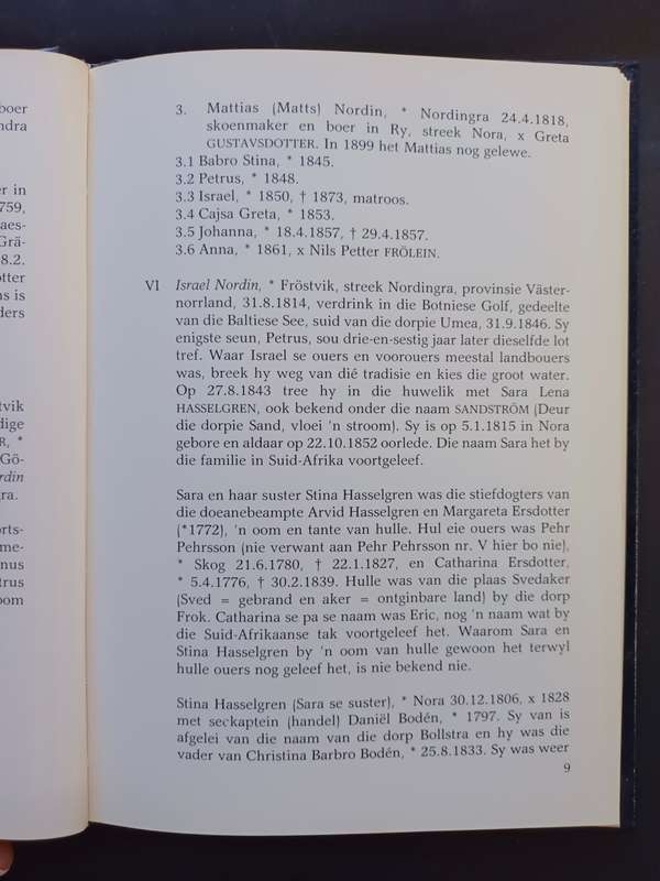 NORDINSTAMREGISTER opgestel deur Villebois A. van der Spuy