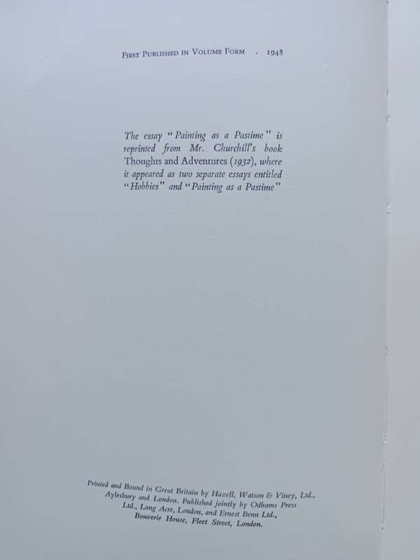 Painting as a Pastime / Winston S. Churchill