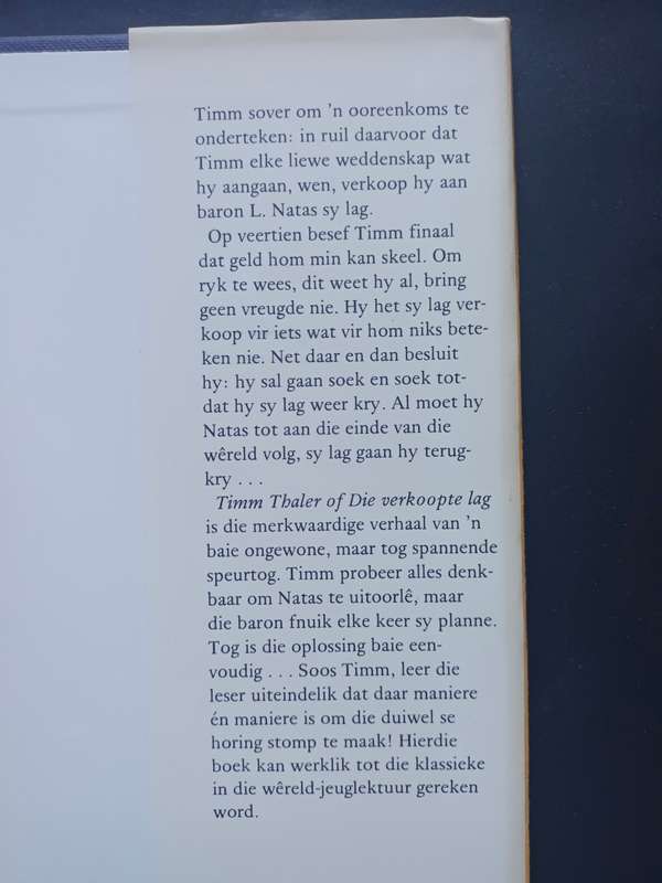 Timm Thaler of Die Verkoopte Lag / James Kruss en vertaal deur W.O.Kuhne