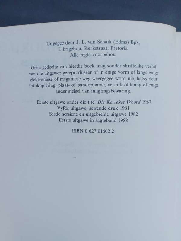 Die Korrekte Woord / H.J.J.M.Van Der Merwe