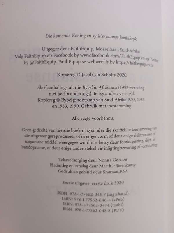 Die komende KONING en sy Messiaanse koninkryk / Jaco Scholtz