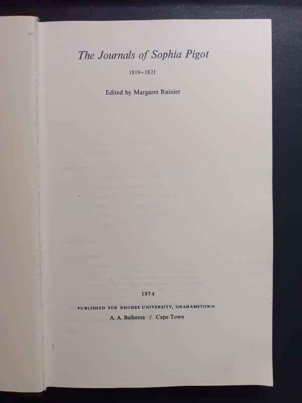 Journals of Sophia Pigot / Edited by Margaret Rainier