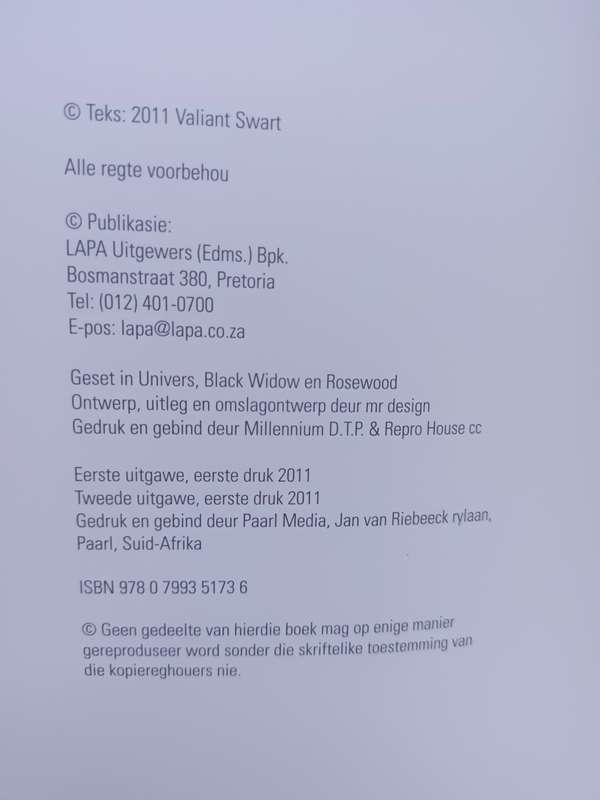 TOOR WOORDE ROEP MY / VALIANT SWART
