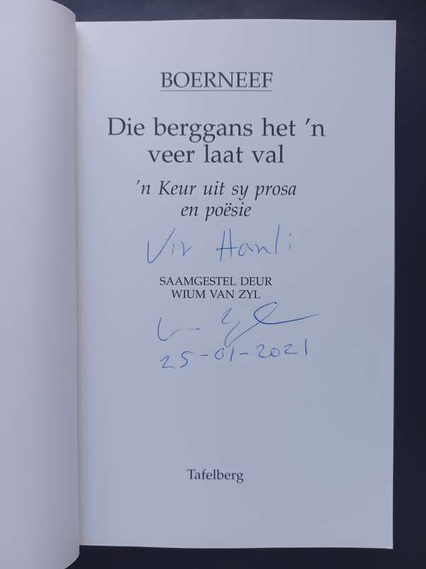 BOERNEEF: Die berggans het `n veer laat val / Wium van Zyl