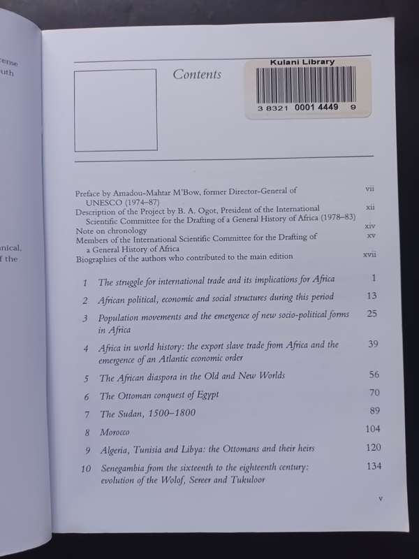 V Africa from the Sixteenth to the Eighteenth Century (General History of Africa) / B. A. OGOT