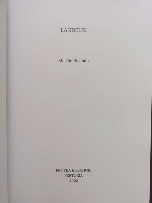 Landelik / Martjie Bosman