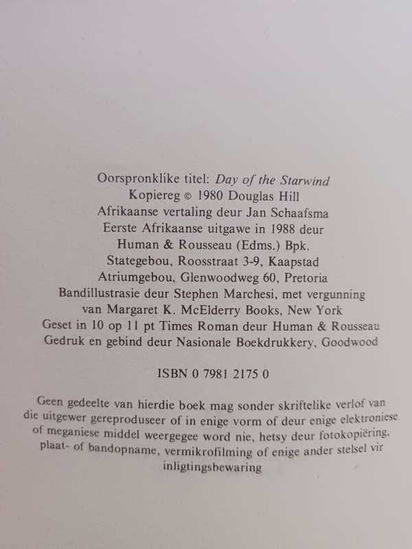 DAG VAN DIE STERREWIND / Douglas Hill