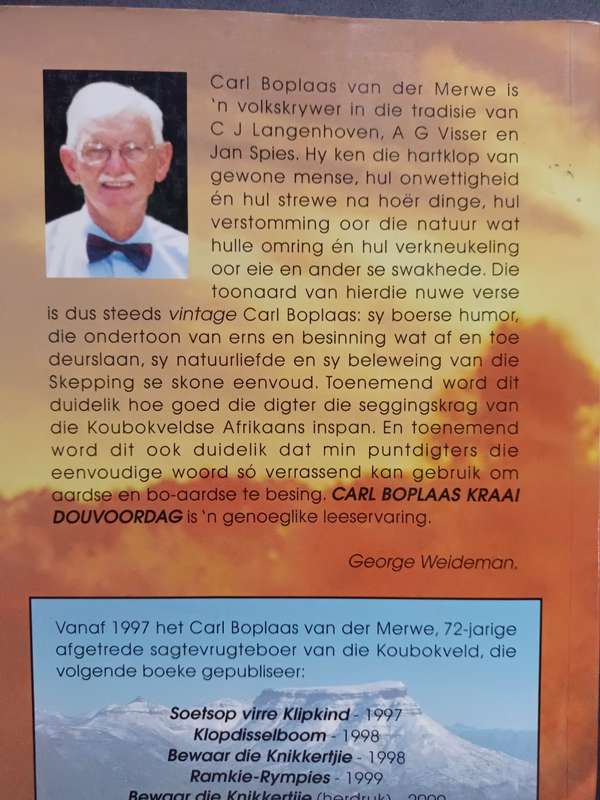 Carl Boplaas Kraai Douvoordag / Carl Van Der Merwe