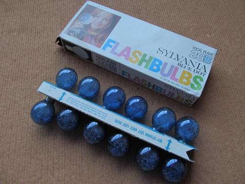 Antique Flash Bulbs -Sylvania Blue Dot