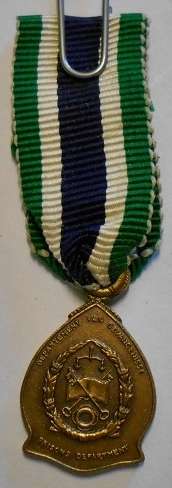 Miniature South African Prisons Service Medal for Faithful Service 1968