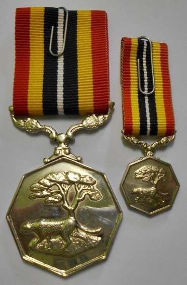 Full Size Southern Africa Medal Double Face Susp Tall Grass Poor Detail Number on Rim w/ Miniature