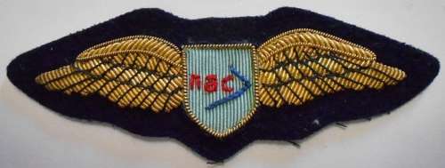 South African National Airways Corporation Pilot Wing Bullion Wire on Felt  102mm x 36mm